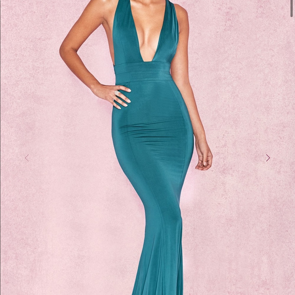 house of CB Teal Miacova Gown